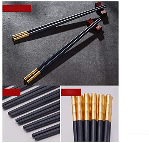 Jeu de Baguettes en Alliage de Haute qualité 10 Paires de boîtes-Cadeaux, Baguettes japonaises antidérapantes(Color:A)