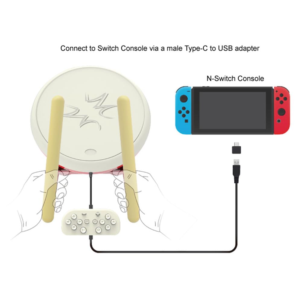 Kabelgebundene Taiko-Trommel mit Trommelstock-Spielmaschine, somatosensorische Trommel for Switch Taiko No Tatsujin