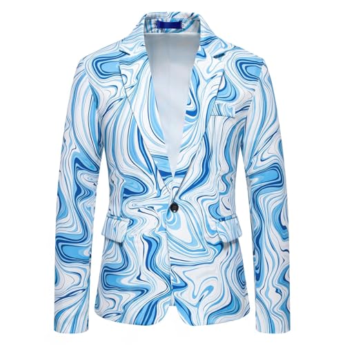 Ensemble homme imprimé tie-dye bleu pour style de soirée - 2