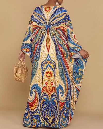 Image of Bsubseach Moo Moos for Women Batwing Sleeve Kaftan Dresses with Pockets