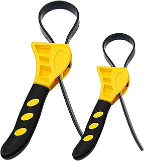ROADGIVE 2 Piece Rubber Strap Adjustable Wrench Oil filter wrench Silicone Belt Jar Opener Wrench for Mechanics Plumbers H...
