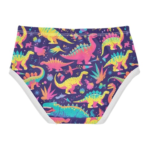 Wusikd Dinosaur Bright Girls' Underwear Cotton Girls Briefs Soft Toddler Underwear 2T2