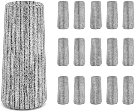 24 Pcs Grey Premium Chair Leg Socks Protectors for Hardwood Floors - Do not Easily Fall Off - Very Easy to Put on - Fits All Leg Shapes - High Elastic Bar Stool Leg Covers - Furniture Pads…