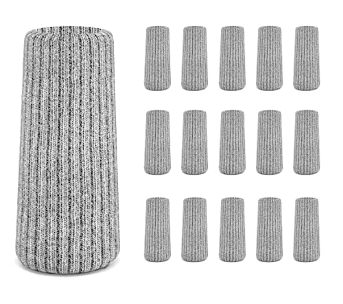 24 Pcs Grey Premium Chair Leg Socks Protectors For Hardwood Floors - Do Not Easily Fall Off - Very Easy To Put On - Fits All Leg Shapes - High Elastic Bar Stool Leg Covers - Furniture Pads… #TOP14