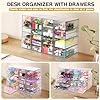 VZKAH Acrylic Organizer with Drawers | 20 Drawers 4 Sets | Desk Organizer and Storage, Clear Makeup Organization, For Office/Art Supply/Craft Storage and Organization #5