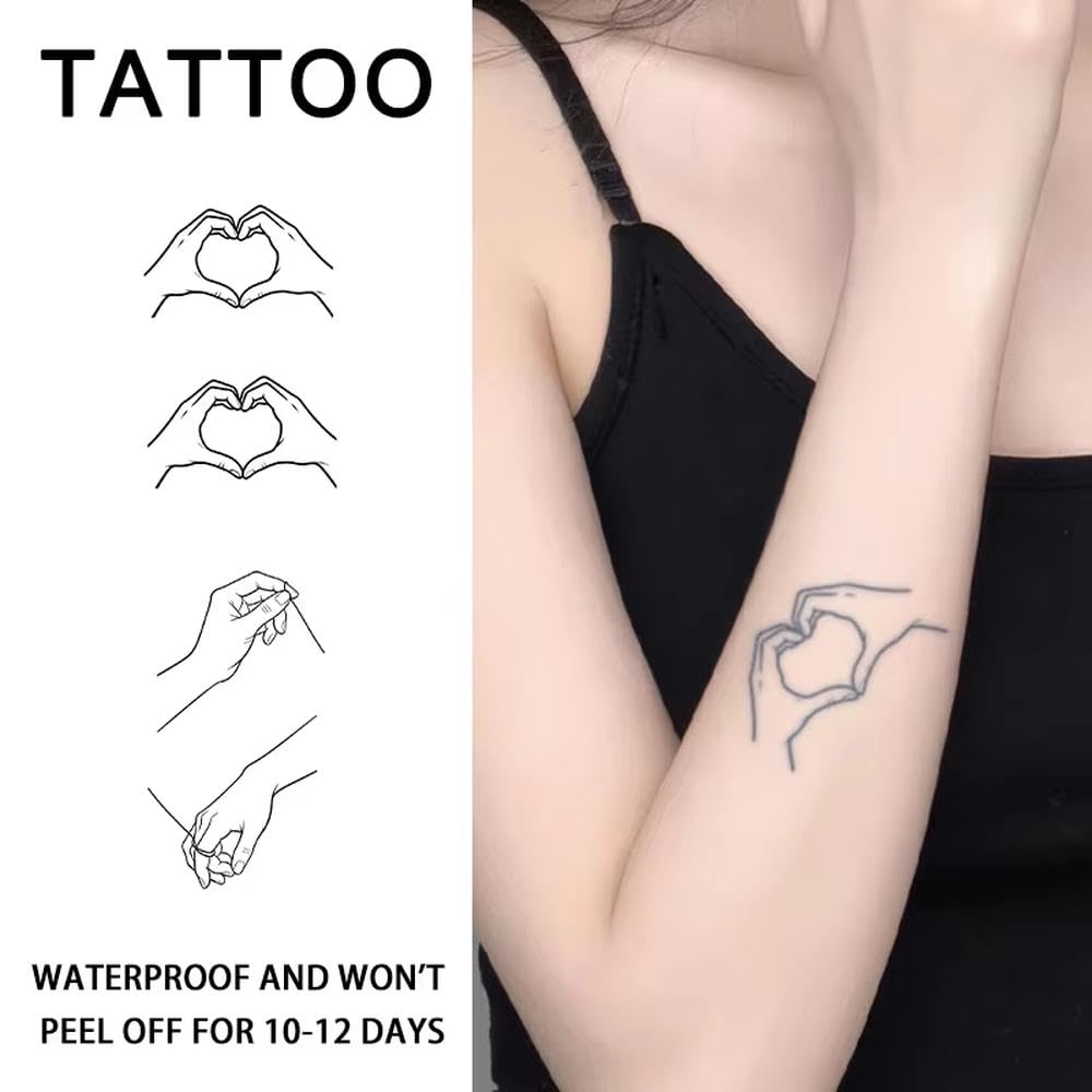 Adesivi Per Tatuaggi Temporanei A Base Di Erbe Con Motivo Minimalista Impermeabili A Lunga Durata Per Il Palmo Del Braccio Adesivi lunga durata(C)