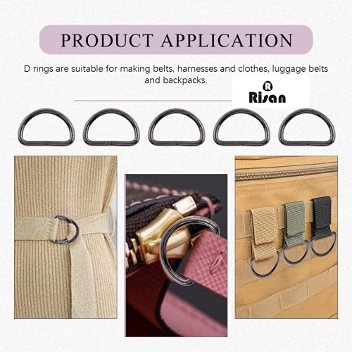 Image of Risan Plastic D Rings Buckles for Straps Ties Belts Bags, for Leather Bags Garment Clothes Needlework Luggage, Purse (25 mm /2.5 cms) 1 inch inch -20 Piece Set