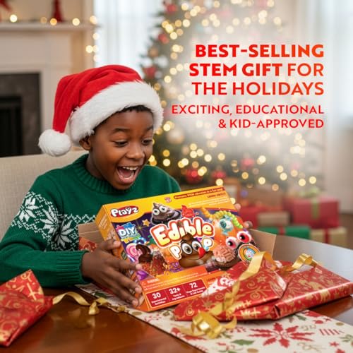 Image of Playz Edible Poo Candy Making Kit for Kids Age 8-12 Years Old with 30+ Fun