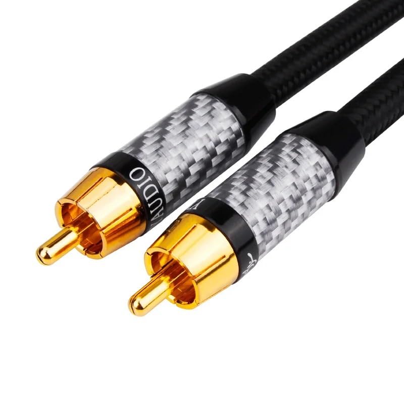 R/*C*A to R/*C*A Male to Male Digital Coaxial Cable Stereo Audio Cable OD7.0 Braided(1.5m)