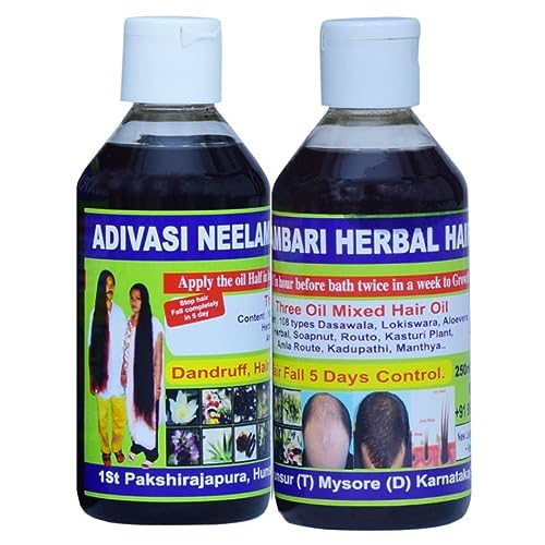 Neelambari Ayurvedic Hair Care Adivasi Herbal Hair Oil Made By Pure Adivasi Ayurvedic Herbs, 100 ml, Pack of 2