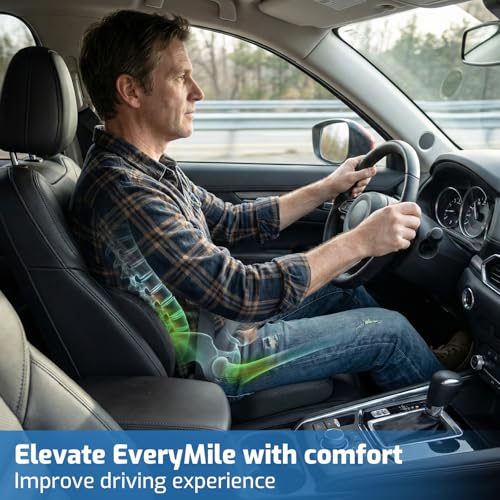 Image of Seat Cushion, Office Chair Cushion with Lumbar Support Pillow, Memory Foam Car Cushions, for Long Sitting, Tailbone & Back Pressure Relief,Sciatica Pad for Office, Car, Home Chairs