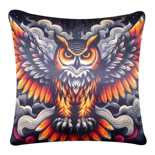 Image of Decorative Satin Sofa Cushion Covers Set of 5, 16 x 16 Inches, Multicolor Floral Printed Pillow Covers for Living Room, Bedroom, Couch & Sofa, Soft Glossy Fabric, Zipper Closure