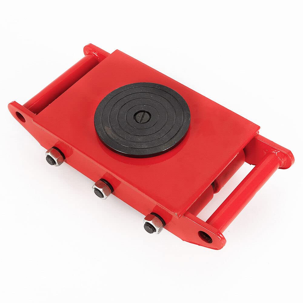 Carrello di trasporto 8T in plastica, carrello di trasporto industriale, ruote per trasporto industriale, dolly, per ambienti industriali, grandi attrezzature, rotazione a 360°, rosso