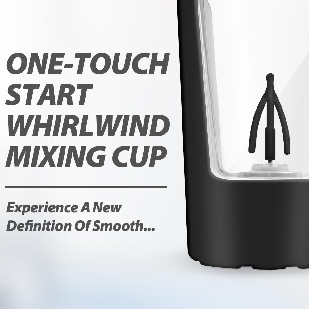 AOOWU Elektryczny shaker do białek, shaker do białek, ładowany przez USB, shaker proteinowy Vortex - 60+ shakes na jedno ładowanie, ze skalą pomiarową, nie zawiera BPA, 24 oz