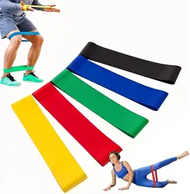 Kit 5 Faixas Elásticas Mini Bands Pilates Yoga Fitness Treino Músculos