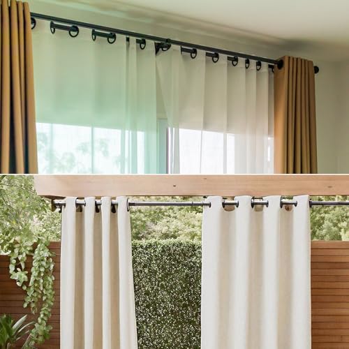 Ojales de cortina de 42 mm uxcell con anillos de bajo ruido para barras de baño y ventanas 8