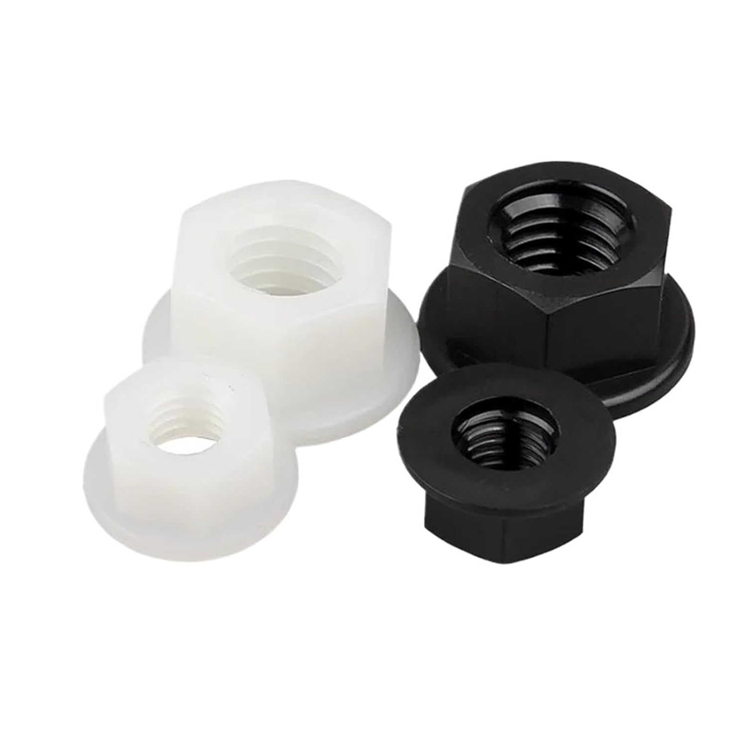 M3 M4 M5 M6 M8 M10 M12 Plastic Nylon Insulation Hexagonal Hex Head Flange Nut DIN6923 10/50pcs(White,50pcs M5)