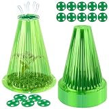 UQM 30 Pack Garden Cloches for Plants, Reusable Bell Plant Protector with Rotary Vent Cover, Garden Protection from Animals Snails Birds Chickens Insect, 9.18' H X 7.56' D (Green)