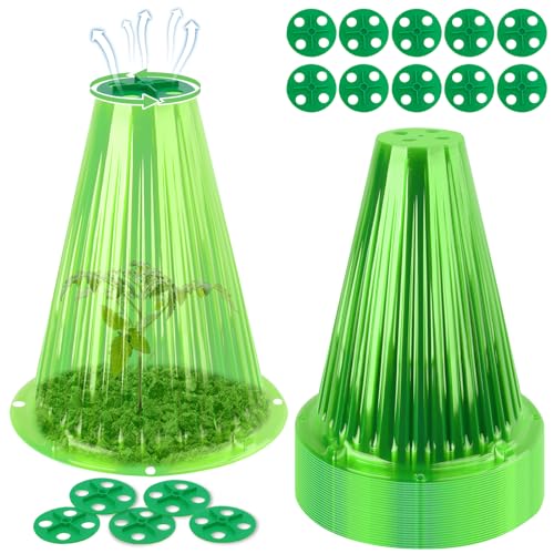 UQM 30 Pack Garden Cloches for Plants, Reusable Bell Plant Protector with Rotary Vent Cover, Garden...