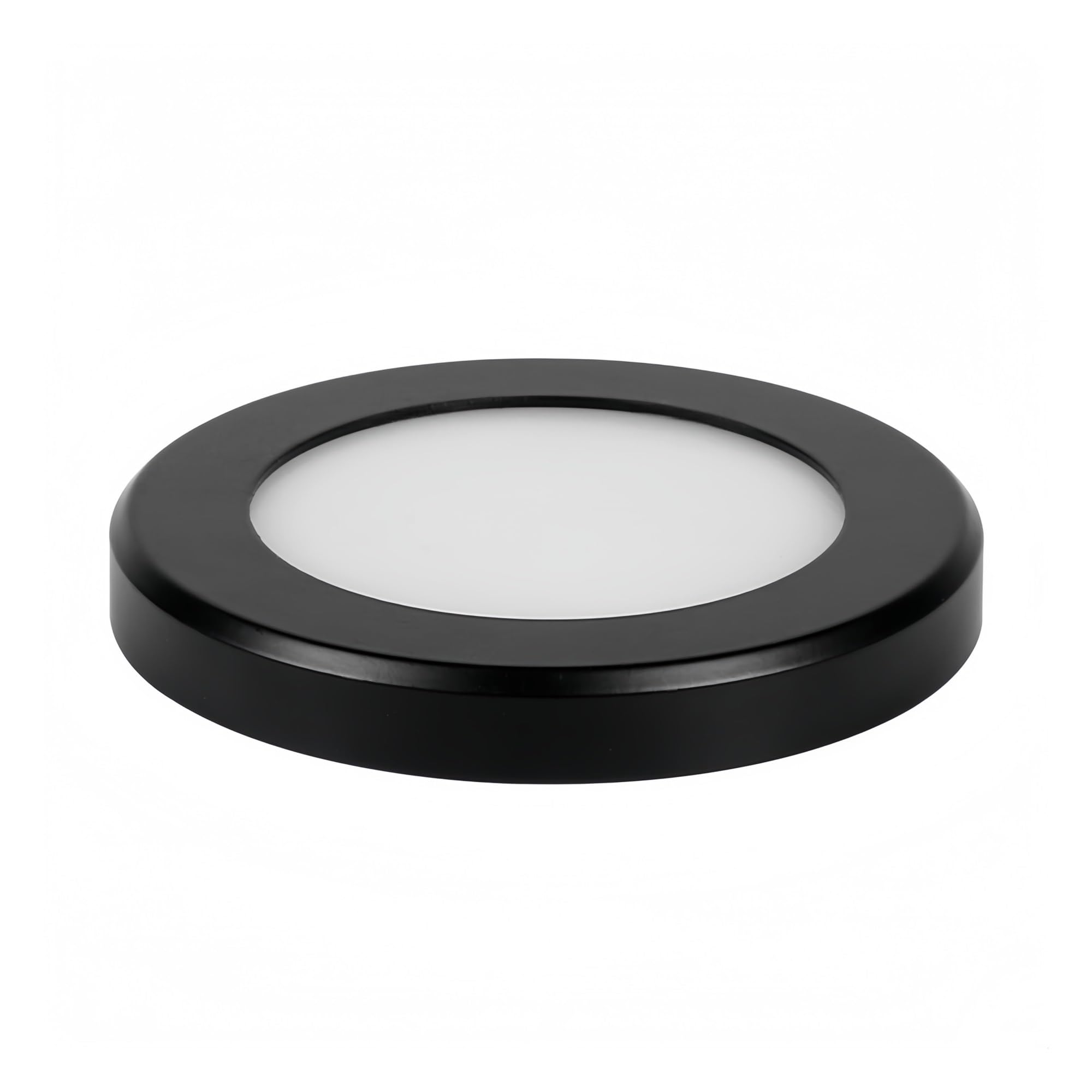 XiaoChenChen 3Pcs Mini LED Downlight Surface Mounted DC 12V 3W 5W 7W Round Panel Spot Light Ultra Thin Indoor Lighting Home Kitchen Cabinet Lamp(Black,WARM WHITE 3000K_3W)