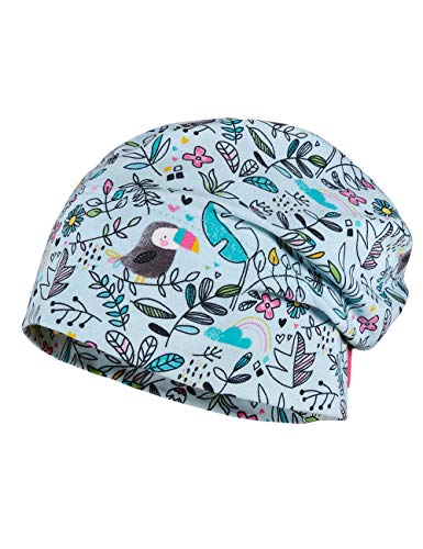 maximo Baby-Mädchen Jerseymütze Mütze, Mehrfarbig (Gletscher-Holzkohle-vögel 15), (Herstellergröße: 49)