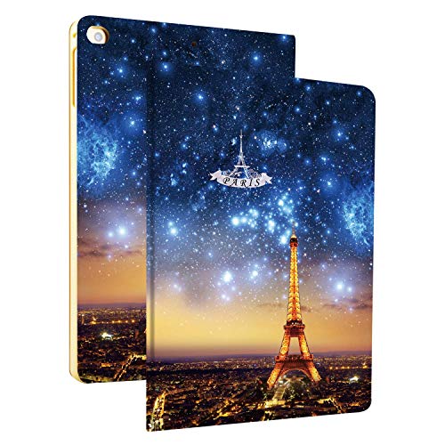 Image of DuraSafe Cases for iPad Air 5th 4th 6th 11th [ Air 11 /6 2024 /5 2022 /4 2020 ] A2588 A2316 MYFQ2HN /A MYFN2HN /A MYFQ2HN /A UltraSlim Printed Smart PU Leather Flip Folio Book Cover - Paris Night
