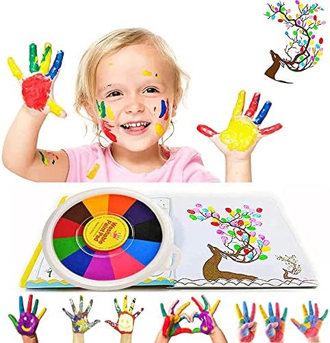 Tenflyer Finger Painting Kit, Finger Painting Pad, Washable Paints for Kids, Baby Safe Paint for Handprints, Kids Paint Educational Tool Kit Mud Painting Kids Early Learning Toy