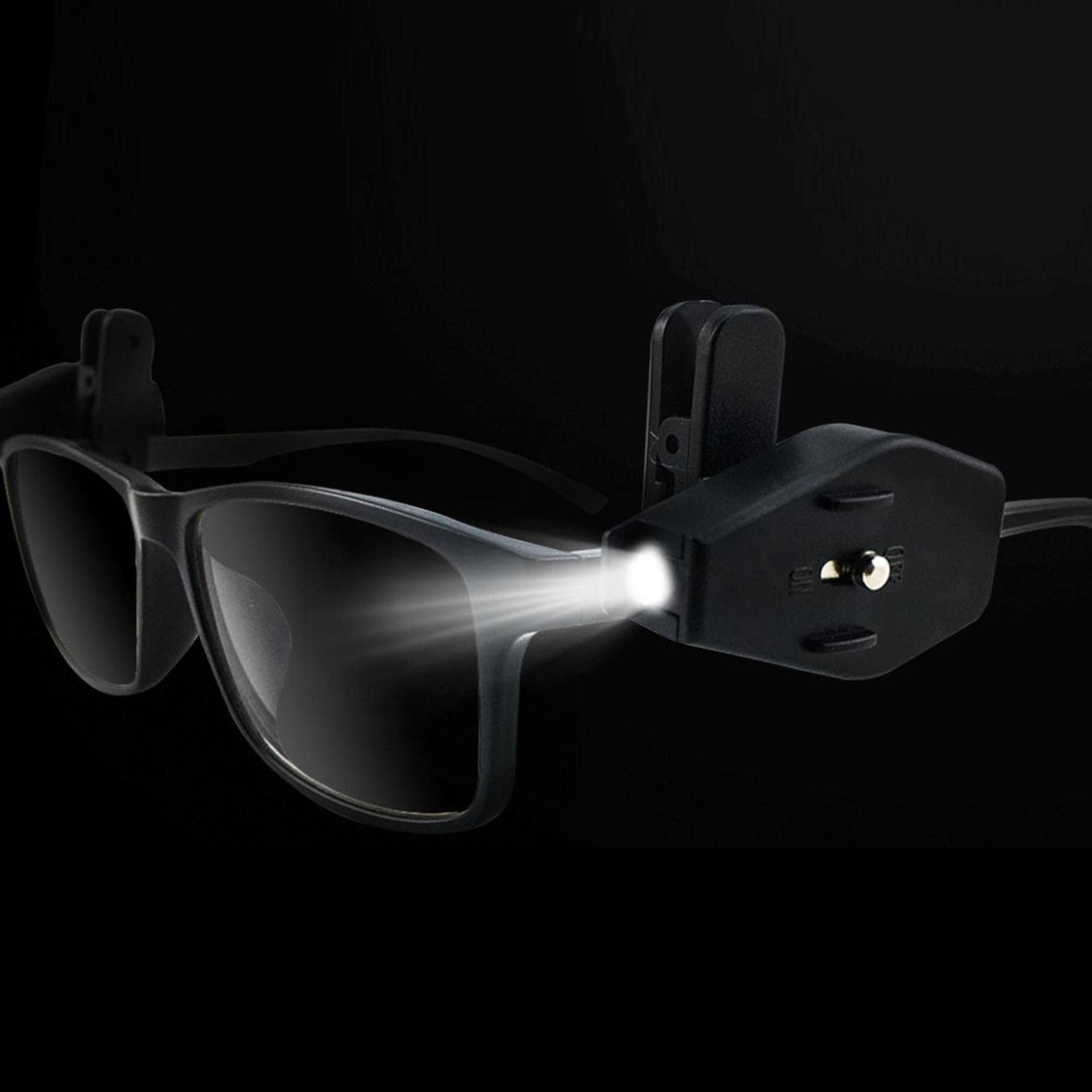 Tiiyee Lampe Lecture Clip Lunettes LED 360° - Paire De Mini Lampes Rotatives Pour Lecture, Pêche Et Travail