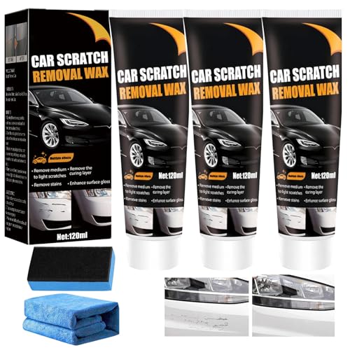 Scratch Removal Wax 2026 New Car Scratch Remover Car Scratch Repair Wax Permanent Scratch Swirl Marks and Scuff Removal Car Polish for All Paint Types (3Pcs)