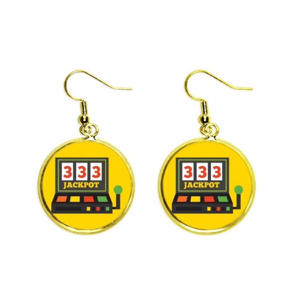 Pendientes de tragaperras Jackpot dorados para lucir en fiestas y eventos de moda 2