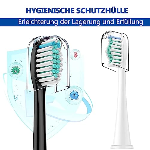 Rebeool 16 Stück Ersatzbürsten Kompatibel mit Philips Sonicare, Zahnbürstenaufsatz für Protective 4500, 5100, 3100,4300, Diamond 9000, 9400 Aufsteckbürste für täglich präzise Zahnreinigung, Weiß 4