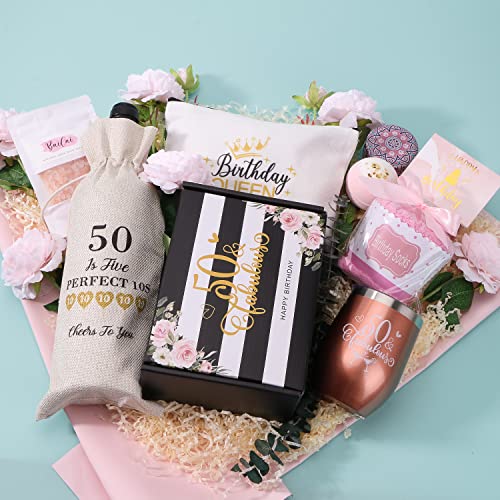 50Th Birthday Gifts For Women, 50 And Fabulous Gifts For Women Turning 50,Funny 50 Years Old Birthday Gift Ideas For Mom Sister Best Friends Wife Aunt, Cool Bday Gifts For 50 Year Old Woman Tumbler #TOP7