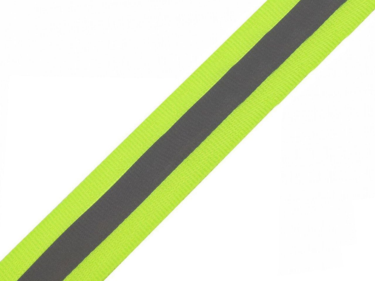 Bande réfléchissante vert jaunâtre-fluo 25mm de sécurité pour textile