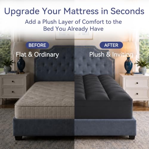 ELEMUSE Queen Black Thick Pillow Mattress Topper $32.91 AC - image 6
