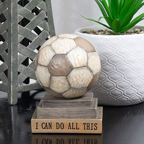 Dicksons FIGRE-713 I Can Do All Things Soccer Brown White 4 Inch Resin Decorative Tabletop Figurine thumb #1