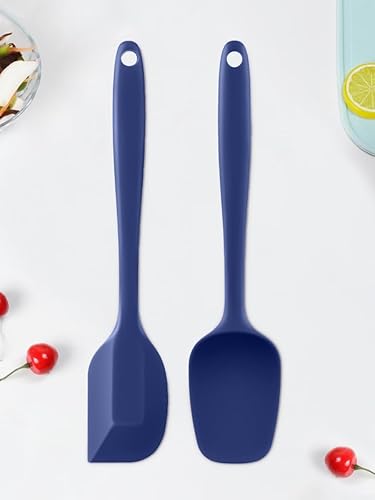 Juego de 2 espátulas de silicona, 10 pulgadas de alto, resistentes al calor, antiadherentes, para hornear, cocinar y mezclar, aptas para