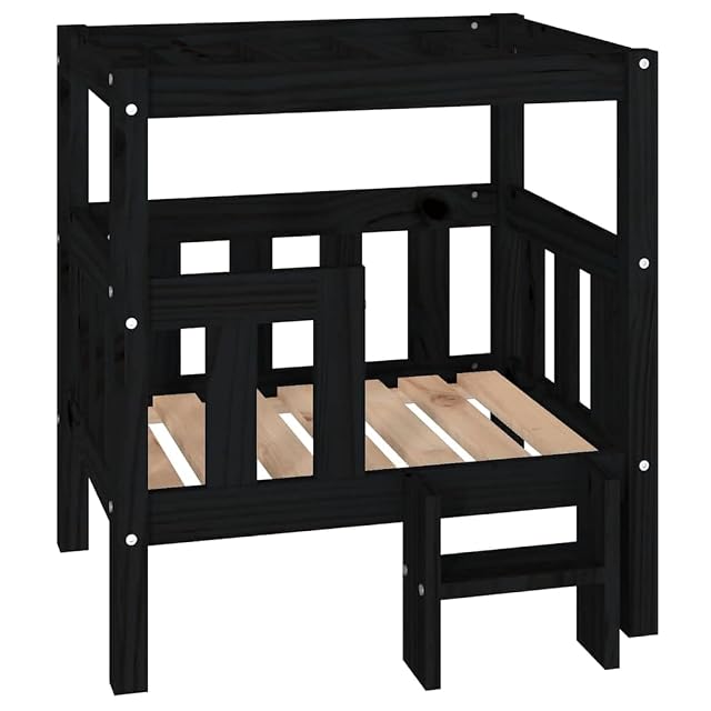 vidaXL Cama para Perros Cachorro Animal Doméstico Madera Maciza de Pino Negro
