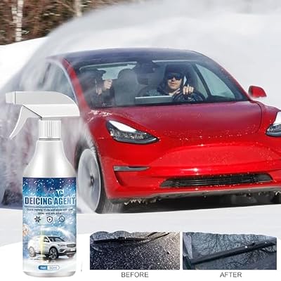 Deicer Spray for Car Windshield,Auto Windshield Deicing Spray, De-Icer Spray, Ice Remover Melting Spray Multi-Purpose Melters Winter Car Essentials for Fast Removing Snow, Ice and Frost (3 PCS)