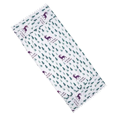 JEWEDECO 小鹿印花コッリネン製洗濯機カバー 洗濯乾燥機トッププロテクター ホーム家電汚れ防止カバー 衣類ほこりガード 耐久性と収納簡単