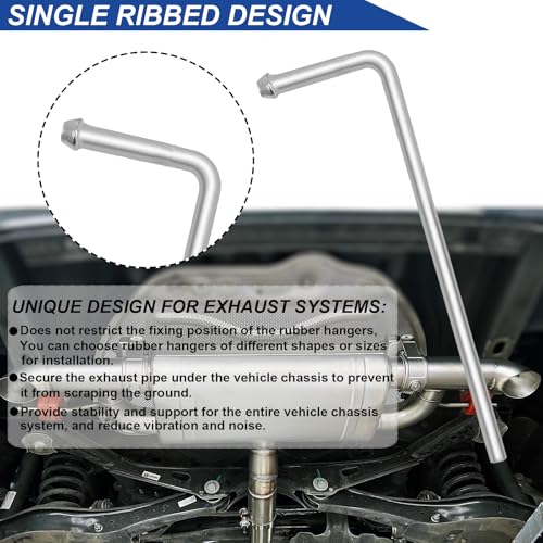Image of 304 Stainless Steel Exhaust Hanger Rod, 4Pcs 10 inch Long Universal Exhaust Hanger