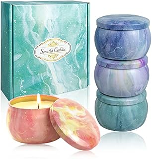 Scented Candles Gift Set for Women: 4.4 Oz Pack of 4 Soy Wax Aromatherapy Candle with Strongly Fragrance Essential Oils for Stress Relief or Christmas Birthday Mother's Day