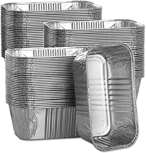 100 Pack 1Lb Aluminum Mini Loaf Baking Pans, 6” x 3.5” x 2” Heavy Duty Disposable Loaf Pans, Thick Foil Bread Pans for Baking Holiday Treats Food Storage and Takeout - Thumbnail 2