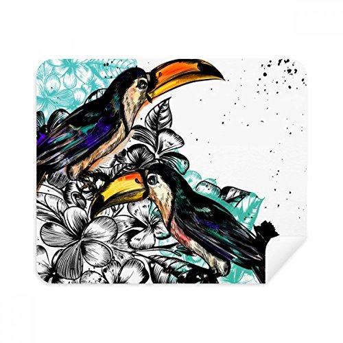 Chiffon de nettoyage lunettes oiseau tropical en suède x2