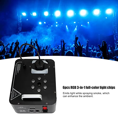 Image of 1200W Fog Machine, Smoke Machines for Stage Effect, Halloween Mist Maker with 6 Full‑color LED Chips Remote Control Fog Machine for Holiday Wedding Christmas Parties, About 15000cu ft /min