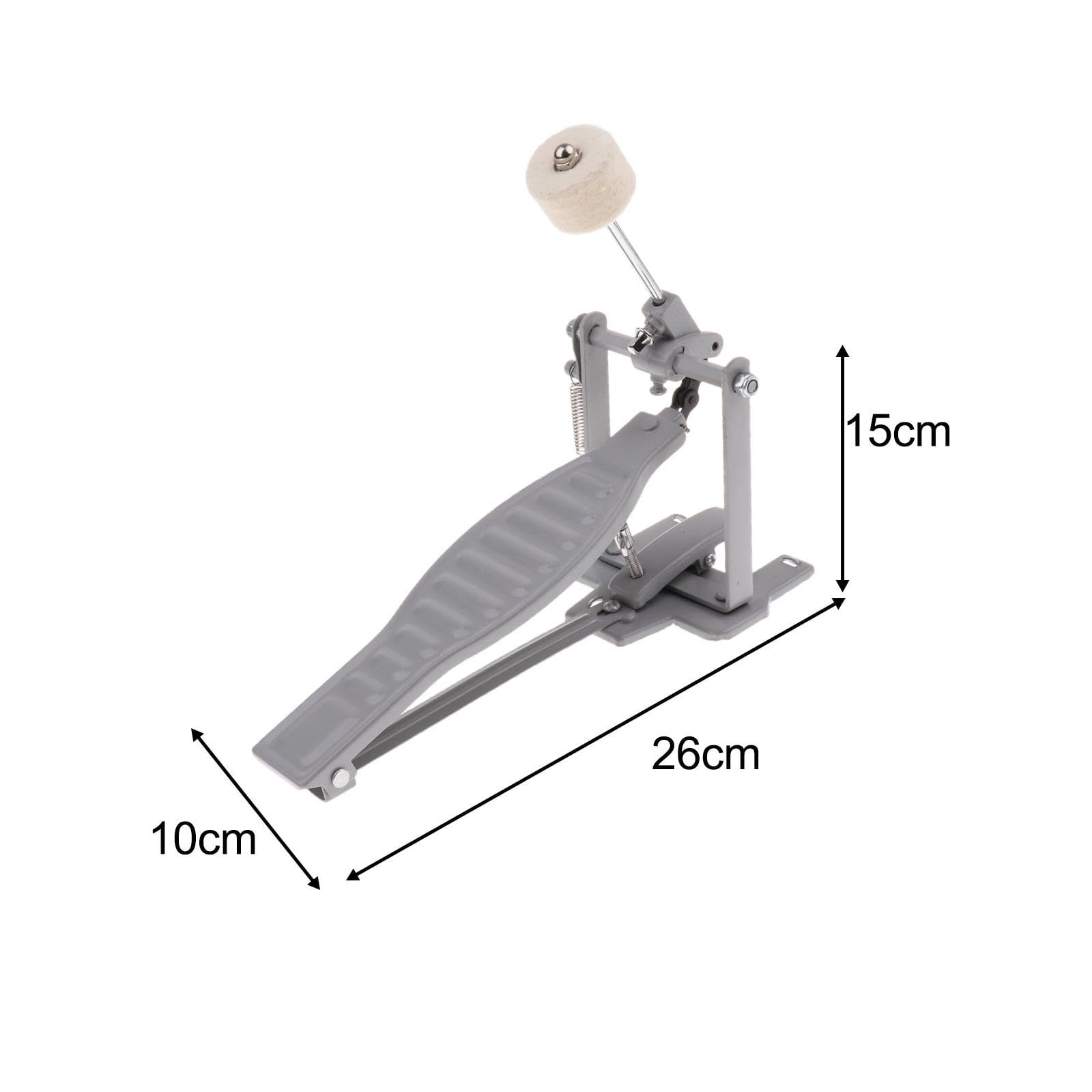 Set di 3 pedali a catena singola per grancassa, per batteria Jazz Performance, colore argento, 26 x 15 x 10 cm