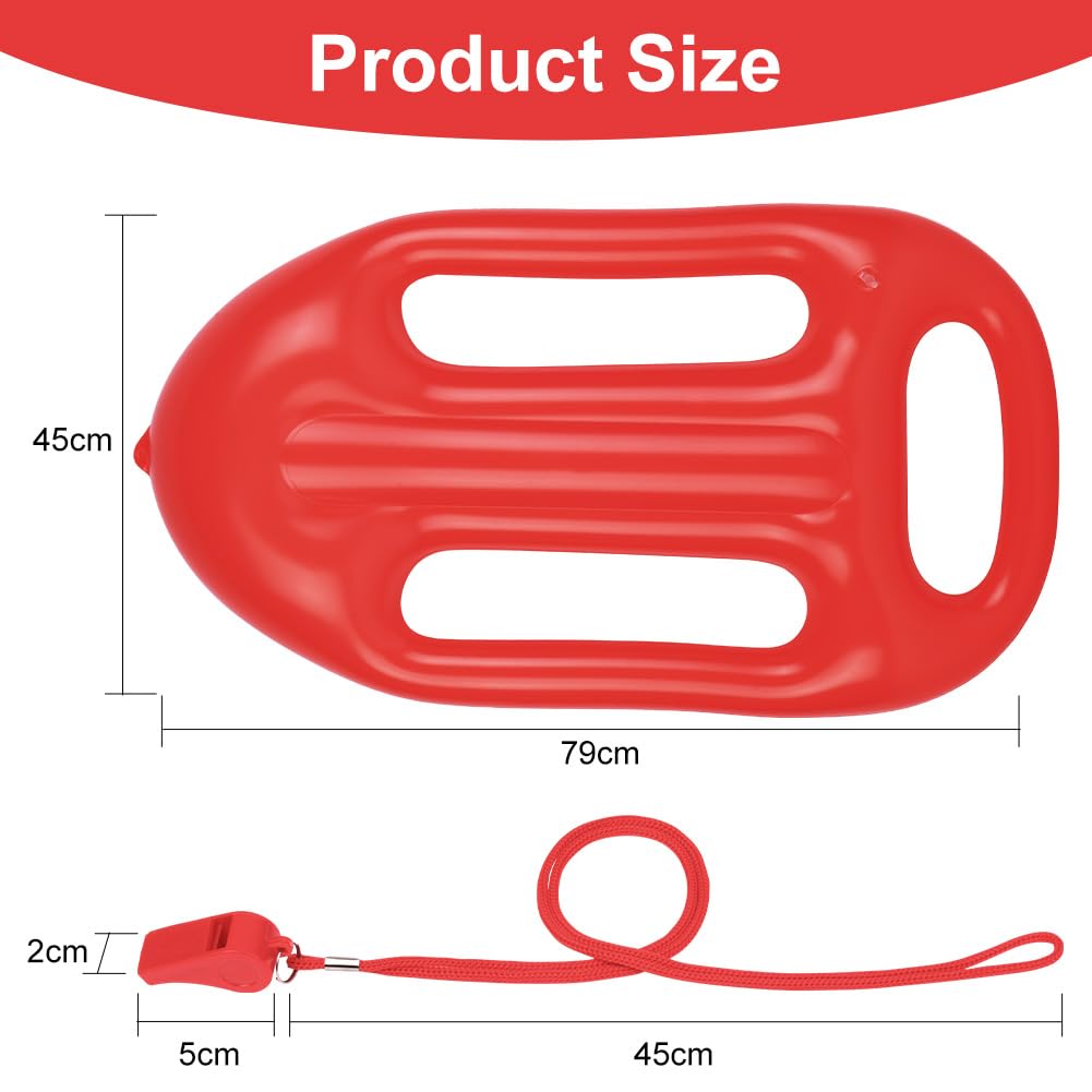 Alaoo Life Guard Costume Accessories Set, 2PCS Include Lifeguard Guard Whistle,Inflatable Float Prop - Image 2