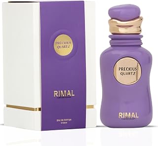 Rimal Precious Quartz Eau de Parfum Spray 100ml (3.4 oz) | Fresh-Picked Rose, Sugared Apple and a Trail of Golden Musk