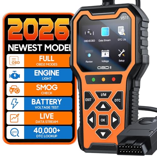 SHIELDIX V511 OBD2 Scanner Diagnostic Tool, Check Engine Light Car Code Reader, I/M Readiness, DTC, Battery Voltage Tester, Reset, Live Data, Car Diagnostic Scan Tools for All OBDII Car Since 1996