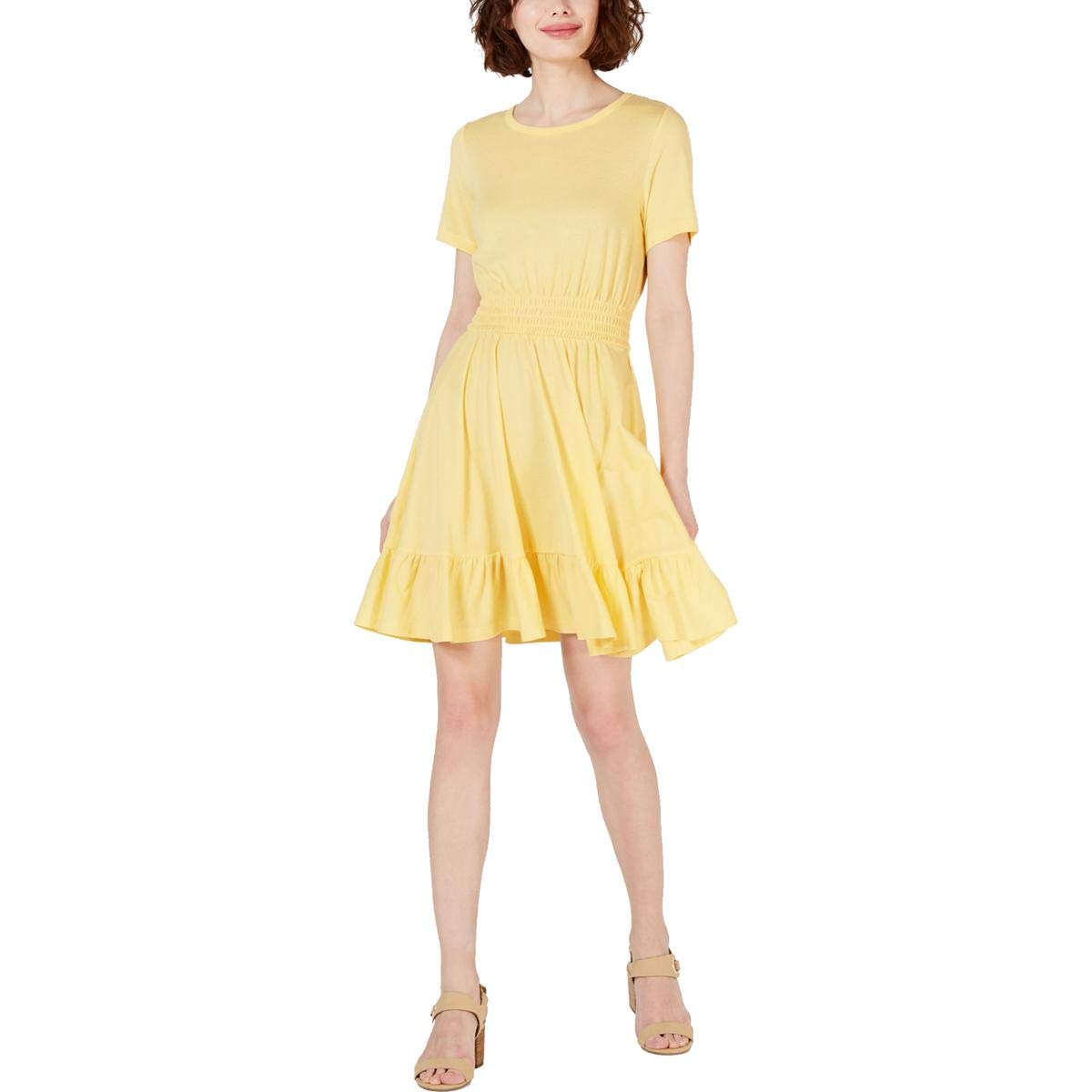 Maison Jules Womens Smocked Mini Casual Dress