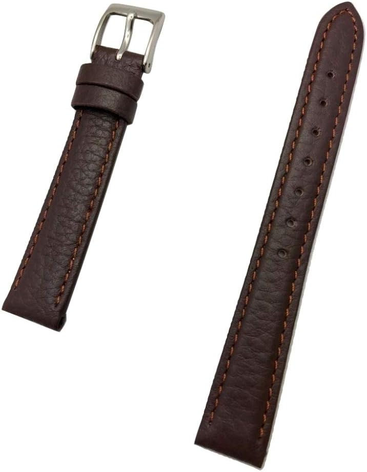 NewLife 14mm Brown Genuine Leather Watchband | Soft, Matte, Shrunken Grain, Lightly Padded, Replacement Wrist Watchstrap that brings to Any Watch (Womens Standard Length)